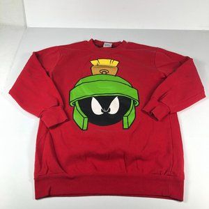Looney Tunes Marvin The Martian Sweatshirt Adult Small Red Big Graphic Crewneck